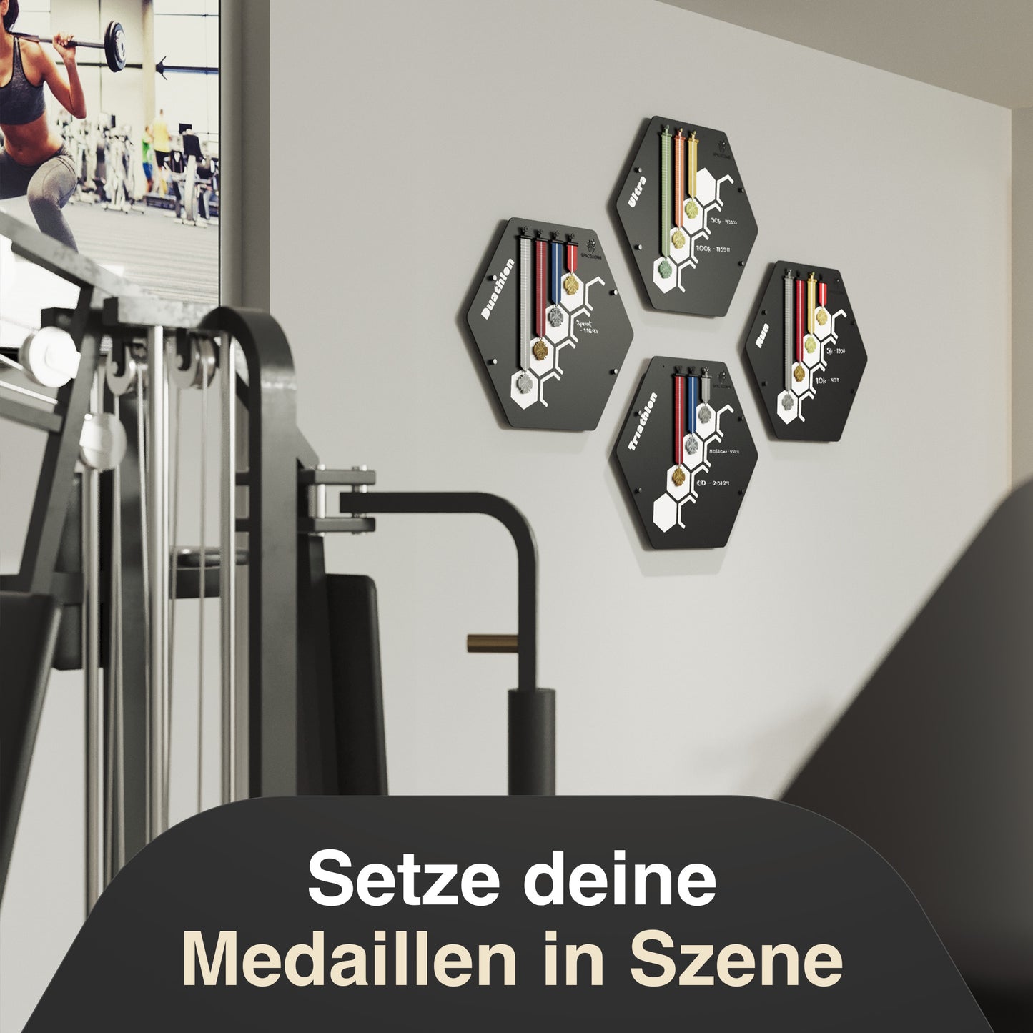 Medaillenhalter Bestzeiten inkl. 5 Haken