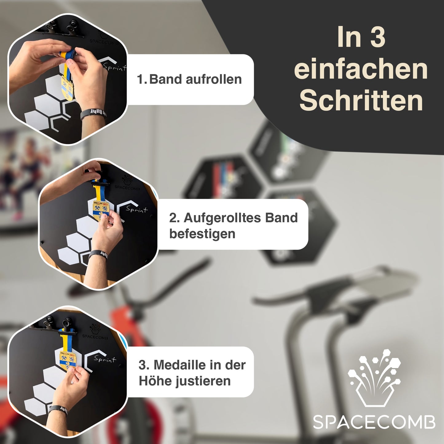 Medaillenhalter Bestzeiten inkl. 5 Haken