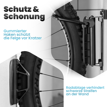 Schwenkbare Fahrradhalterung mit Helmhalter